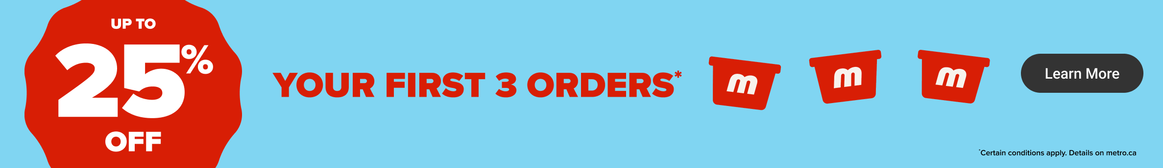 Up to 25% off your first 3 orders