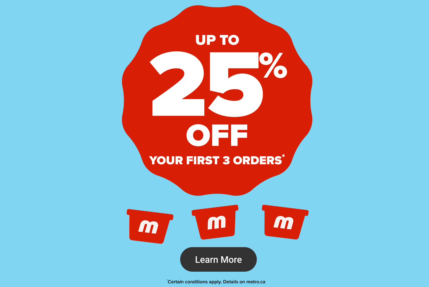 Up to 25% off your first 3 orders