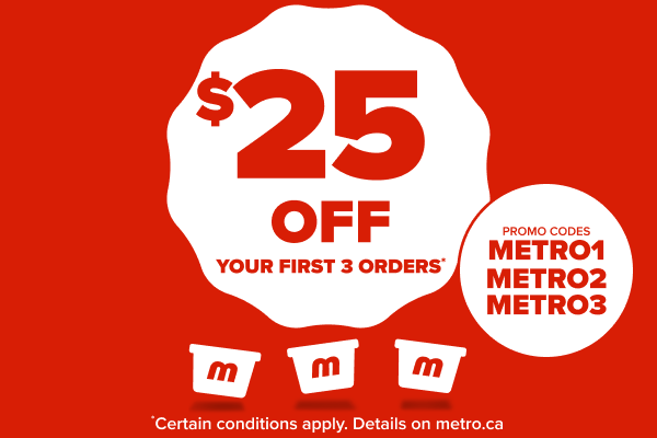$25 off your first 3 orders.