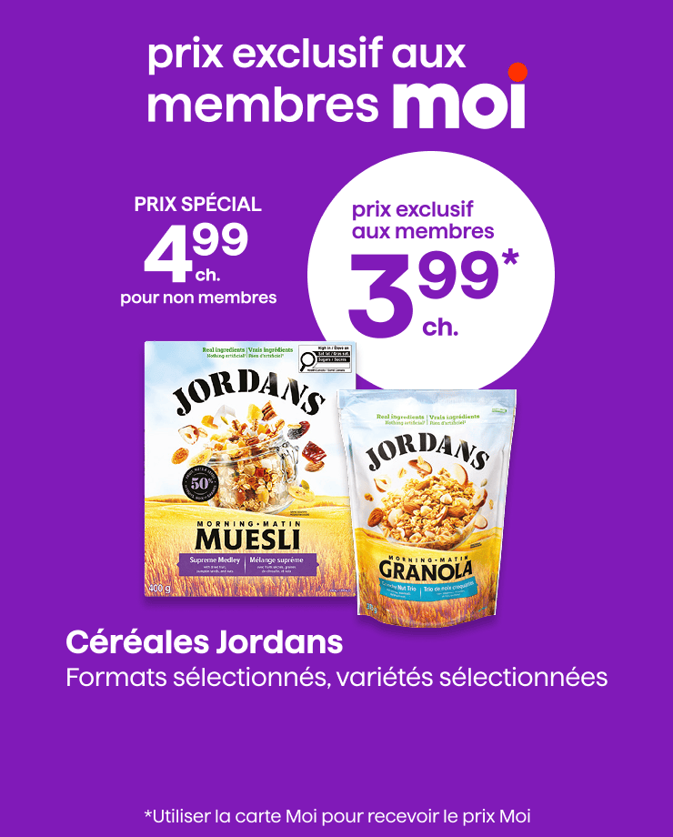 Prix exclusif aux membres Moi - Céréales Jordans