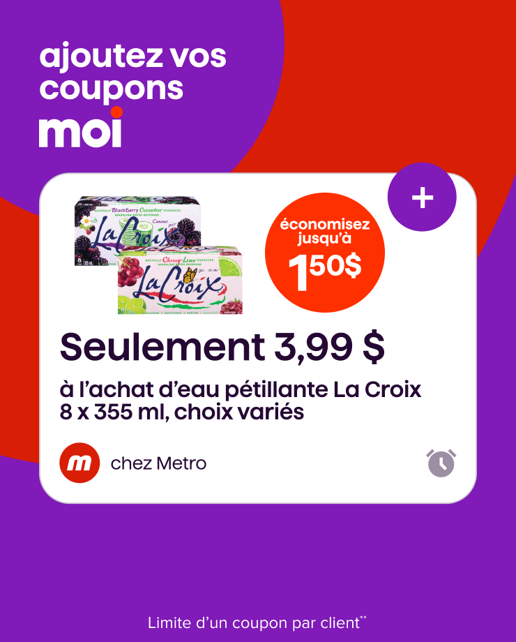 Ajoutez vos coupons Moi.
