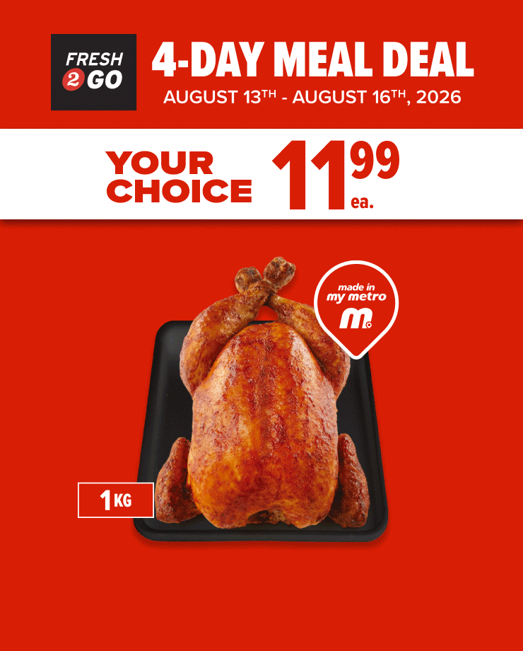 Fresh 2 Go - 4-day meal deals - August 13 to August 16, 2026
