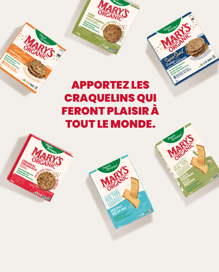 Mary's Organic - Apportez les craquelins qui feront plaisir à tout le monde.