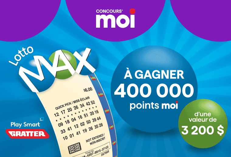 Concours Moi. Concours OLG. À gagner 400 000 points Moi d'une valeur de 3 200 $.