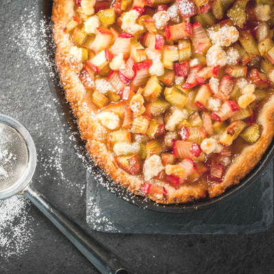 Strawberry Rhubarb Upside Down Cake