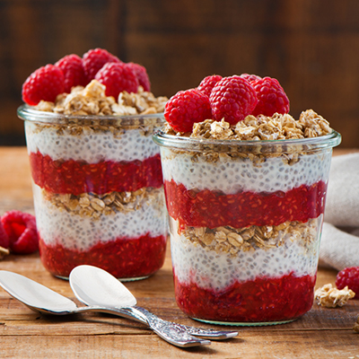 Raspberry Morning Jars