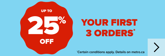 Up to 25% off your first 3 orders