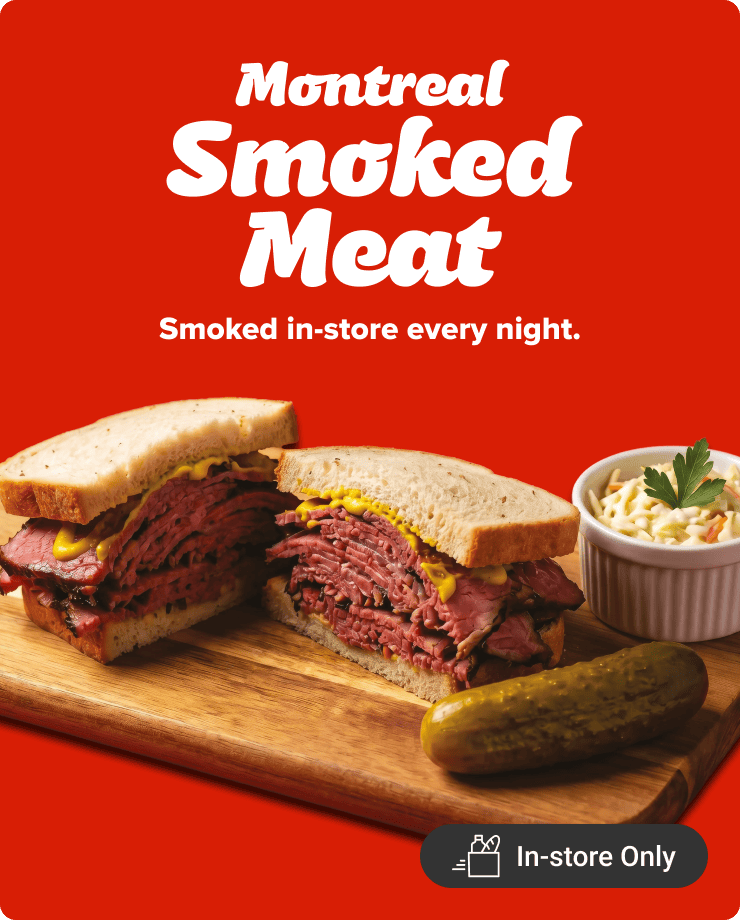 Montreal Smoked Meat. Smoked in-store every night