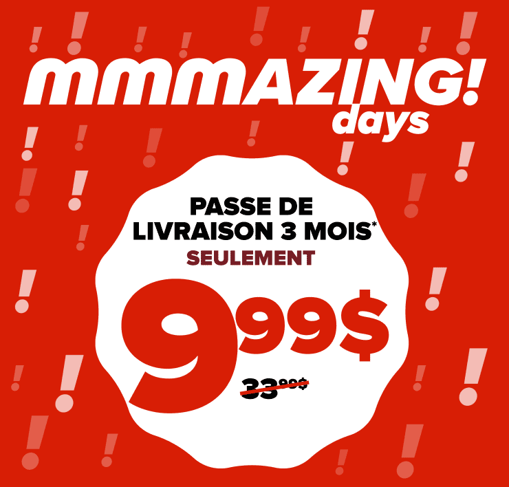 Profitez d’une offre à durée limitée sur un abonnement de livraison de 3 mois. Certaines conditions s’appliquent.