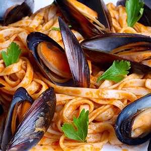 Mussels and pasta