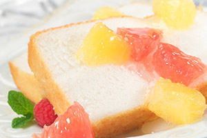Gâteau aux anges à l’orange et au pamplemousse