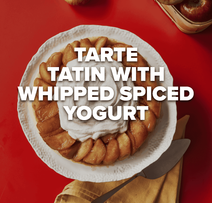 Tarte Tatin with whipped spiced yogurt