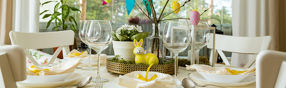 Easter meal on a table
