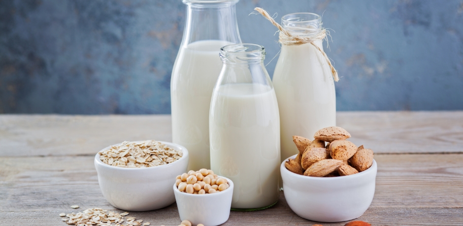 almond milk bottles