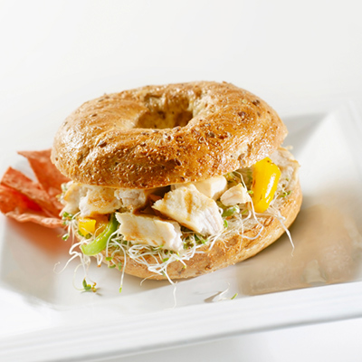 Grilled Chicken and Hot Pepper Bagel Express