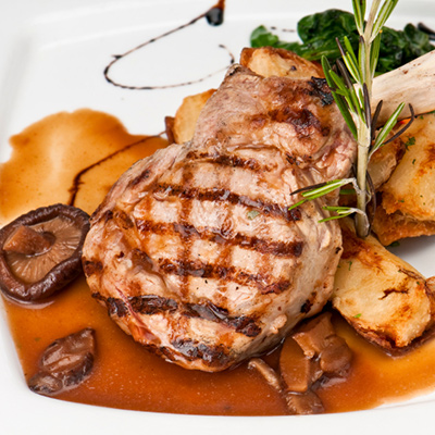 Grilled Grain-Fed Veal Bavette Steak with Summer Vegetables, à la Casino de Montréal