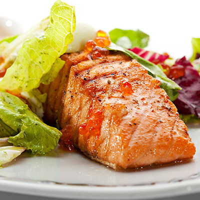 Grilled Salmon Fillets with Chervil Mandarin Sauce