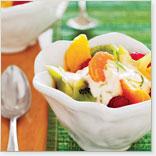 Fruits et sauce aux pêches