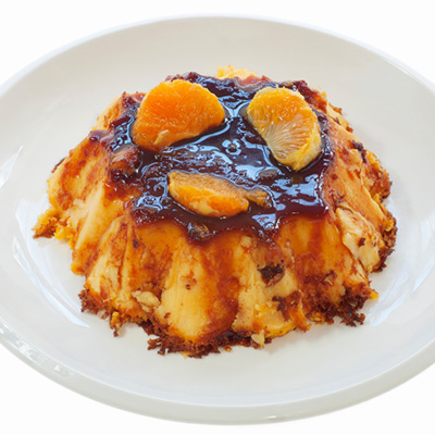 Gratin de pêches au chocolat noir