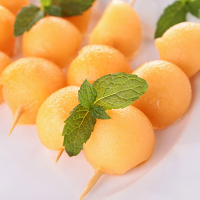 Honeydew Melon with Chocolate and Custard