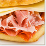 Ham sandwich on English Muffin