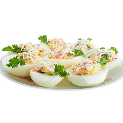Crabbed–Stuffed Eggs