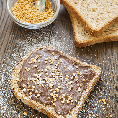 Open-face Challah Chocolate and Pear Sandwiches