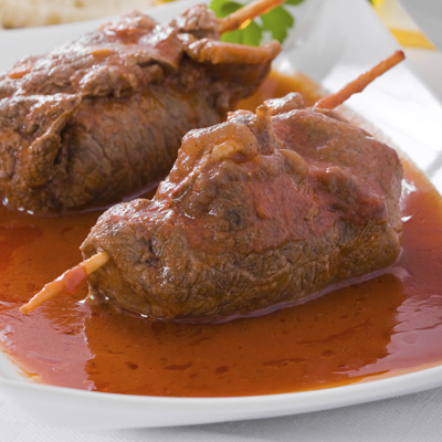 Paupiettes de veau, sauce au vin blanc
