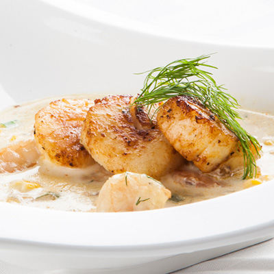 Scallops with Spinach