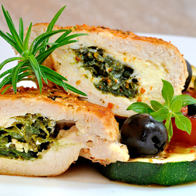Raisin Pine Nut Stuffed Chicken Breasts