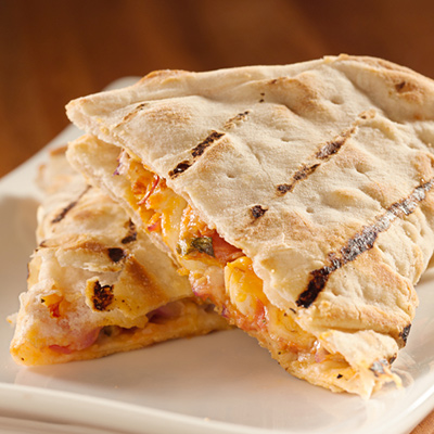 Quesadillas au poulet, pomme et gouda