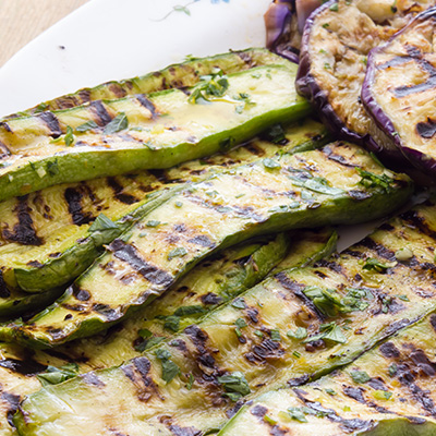 Eggplant Salad and Grilled Zucchini