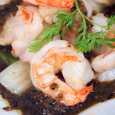 Nacho Salad with Shrimp and Black Beans