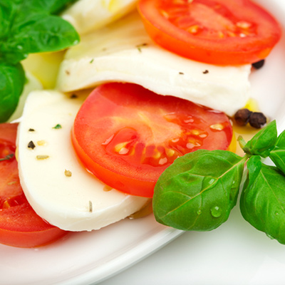 Cherry Tomato and Bocconcini Tossed Salad, Maple Dressing