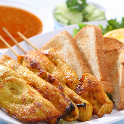 Curry and Orange Pork Satay
