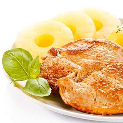 Ground Pork Steaks with Pineapple