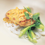 Chicken supremes with pears