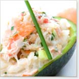 Crab and Avocado Salad with Coconut Milk Granité