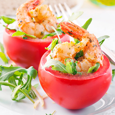 Crab-shrimp Stuffed Cherry Tomatoes
