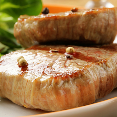 Tournedos de porc, sauce à l'ail
