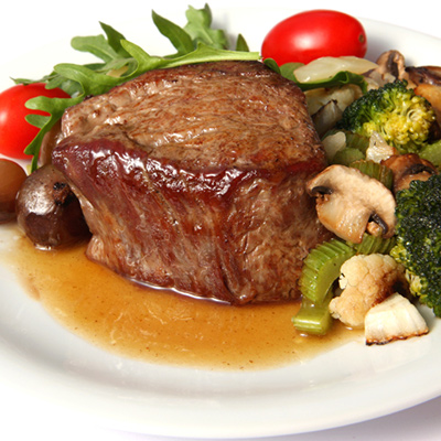 Tournedos de viande chevaline aux champignons