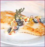 Turbot sauce aux deux olives