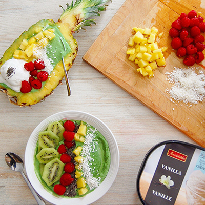 Pineapple and Matcha Acai Bowl