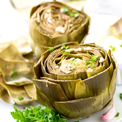 Artichokes with Creamy Lemon Sauce