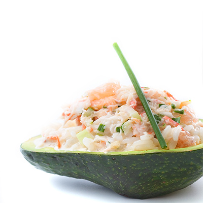 Avocado Stuffed with Spicy Crab Salad