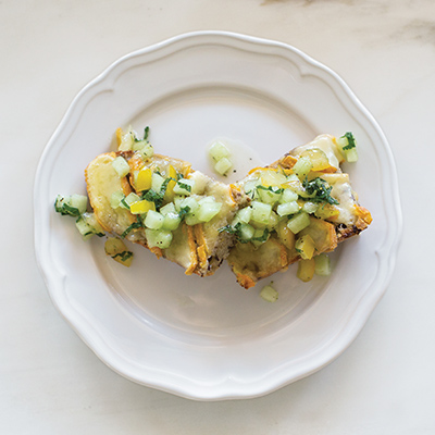 Cheese Baguette with Melon Salsa