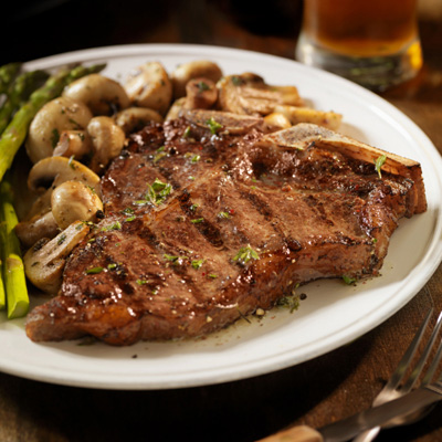 T-bone Steaks with Mushrooms