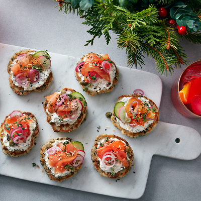 Blinis épicés, tout bagel