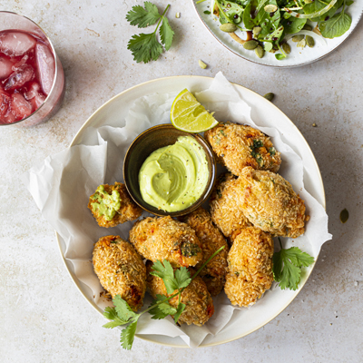 Lobster Bites with Avocado Wasabi Mayonnaise