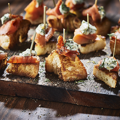 Smoked Trout and Croissant Roll Bites